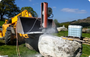 SMS Wales wire sawing of large boulders